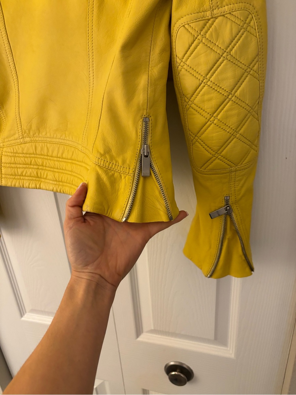 Needle & Thread Heritage Leather Jacket in Mustard Yellow 💛 - Picture 6 of 7